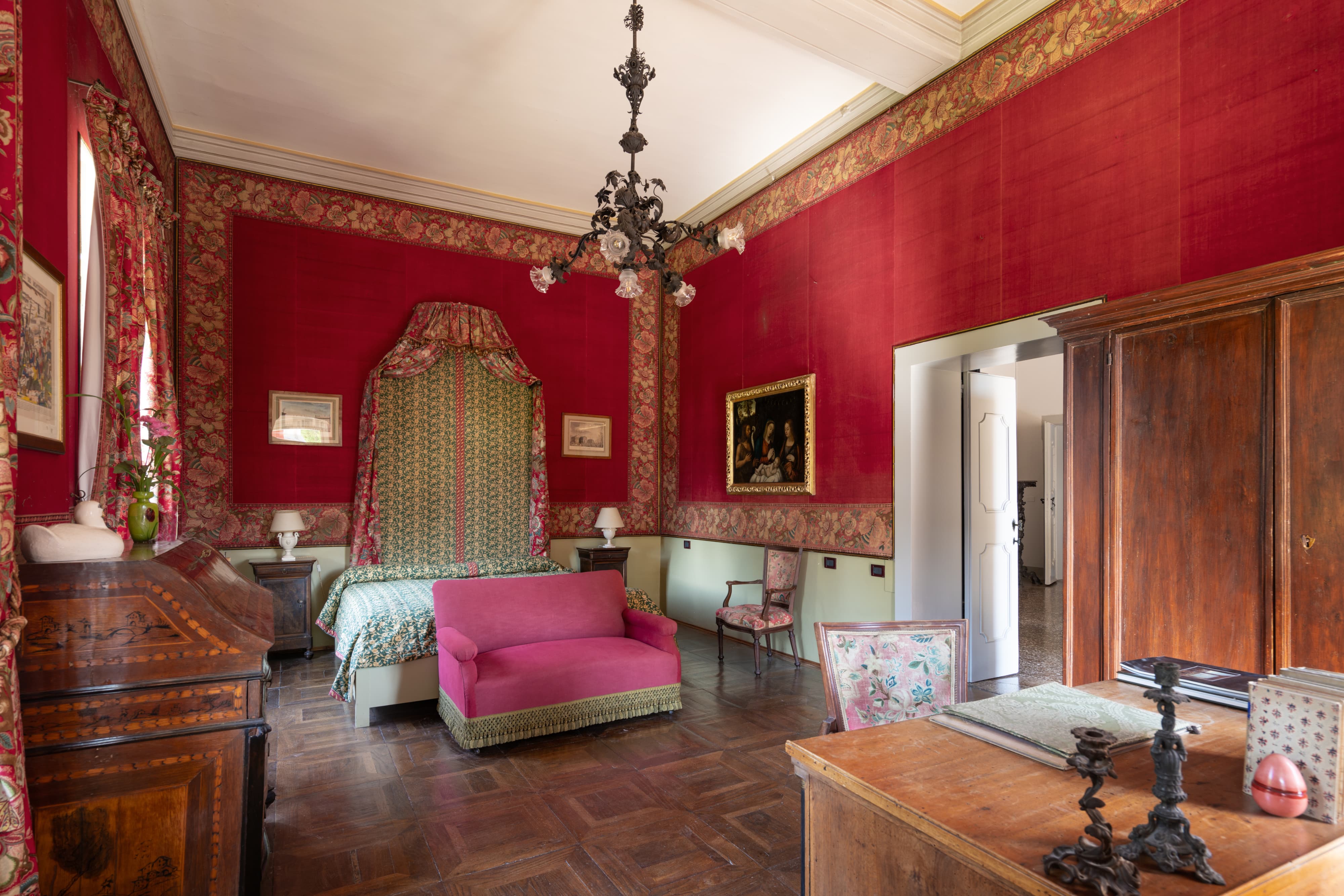 The Crimson Chamber of Villa Albrizzi