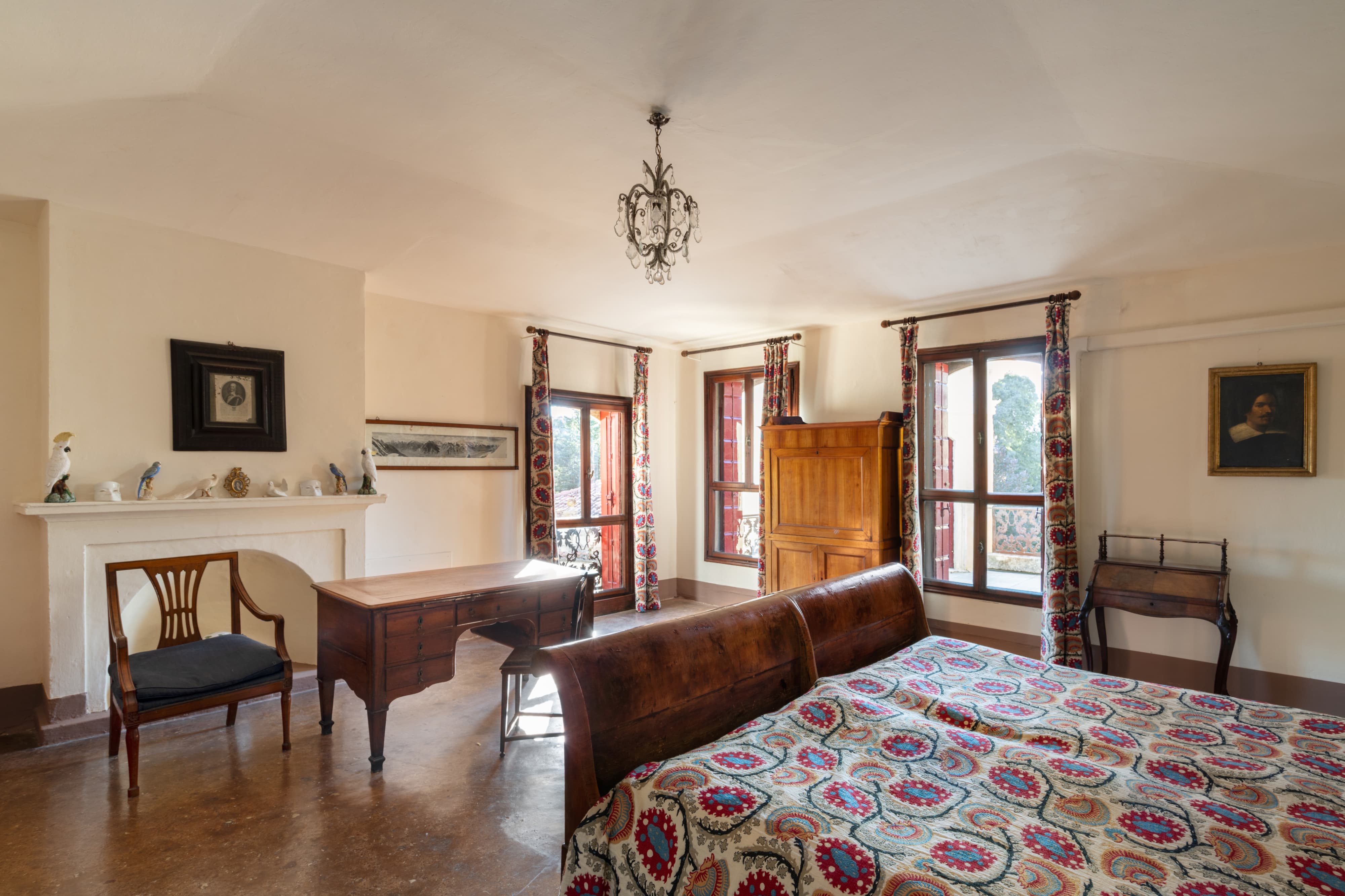 The bedchamber with terrace at Villa Albrizzi